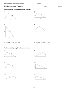 Pythagorean Theorem Worksheet PDF